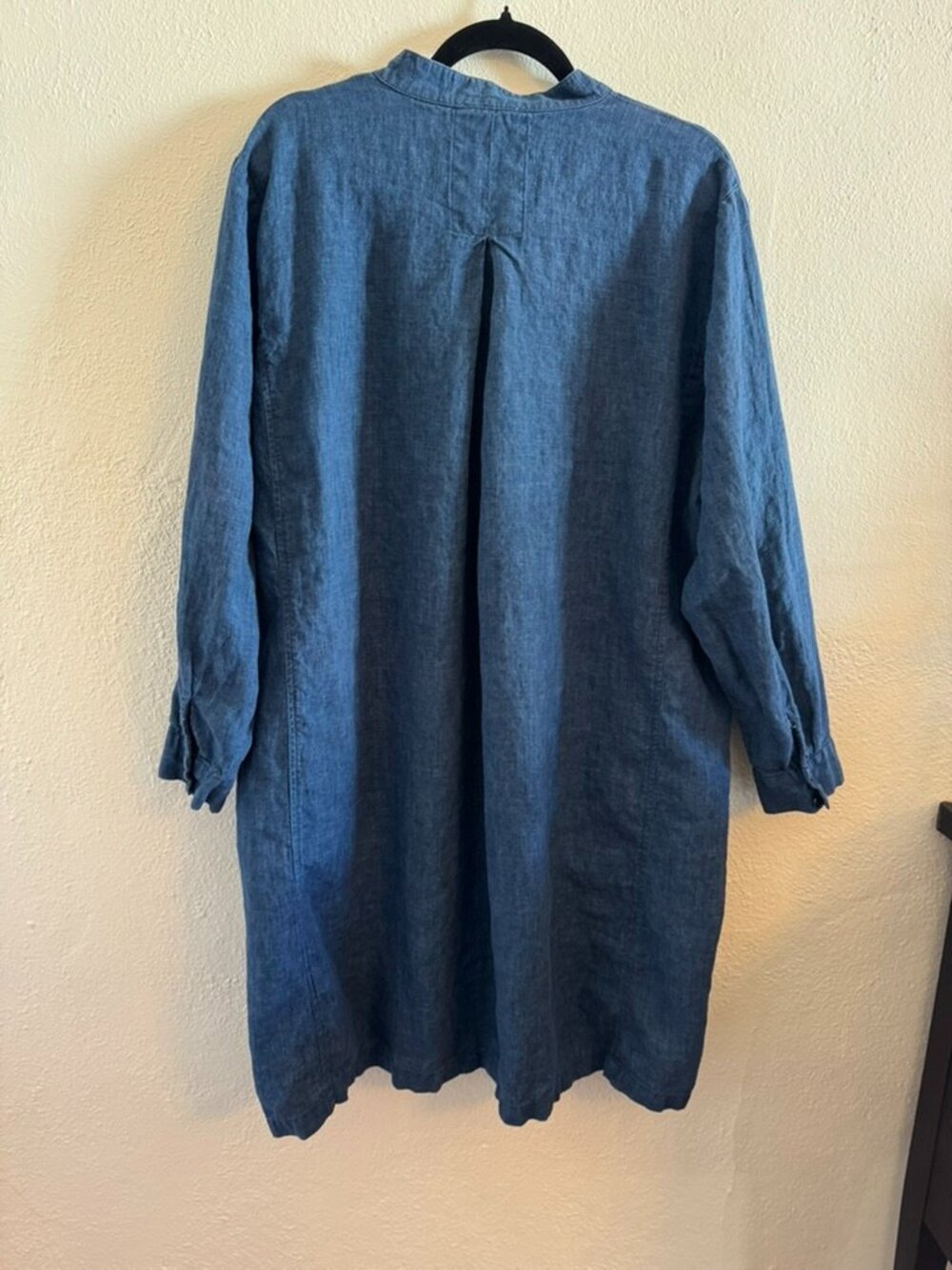 Eileen Fisher 100% Linen Tunic Dress | Indigo Blue | Size XL | Side Pockets - Picture 6 of 6